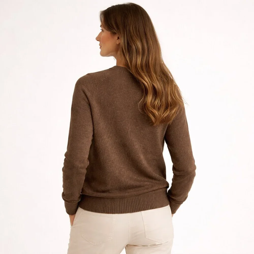 Uniqlo 100% Premium Lambswool Crew Neck Sweater – Heathered Brown | Small - Picture 4 of 13